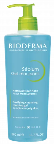 BIODERMA product photo, Sebium Gel moussant 500ml, shower foaming gel for oily skin